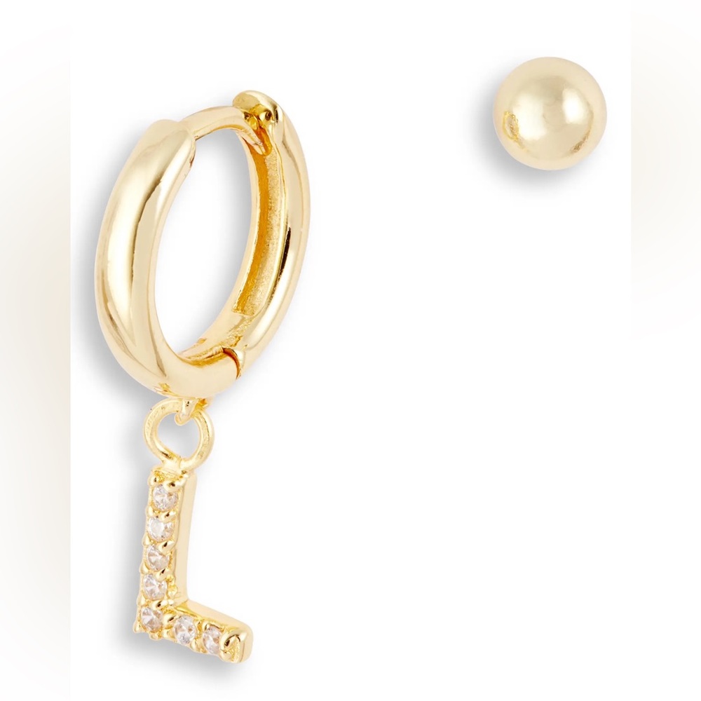 🌟5 for $25🌟 Argento Vivo Mismatched “L” Initial Hoop & Stud Earrings